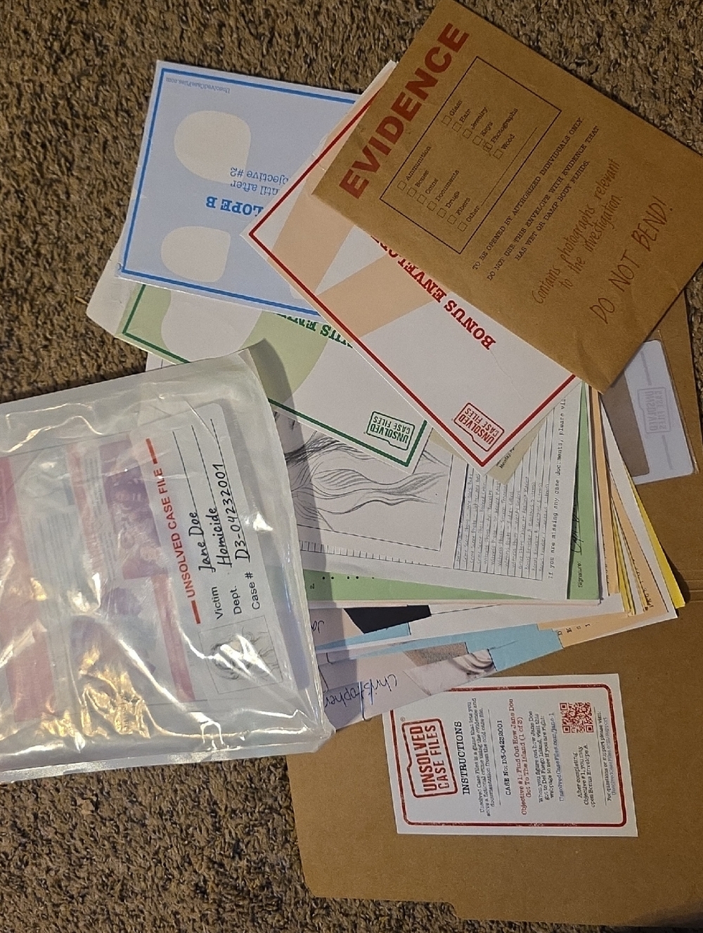 Unsolved Case File Brand Murder Mystery Game, Jane Doe Complete